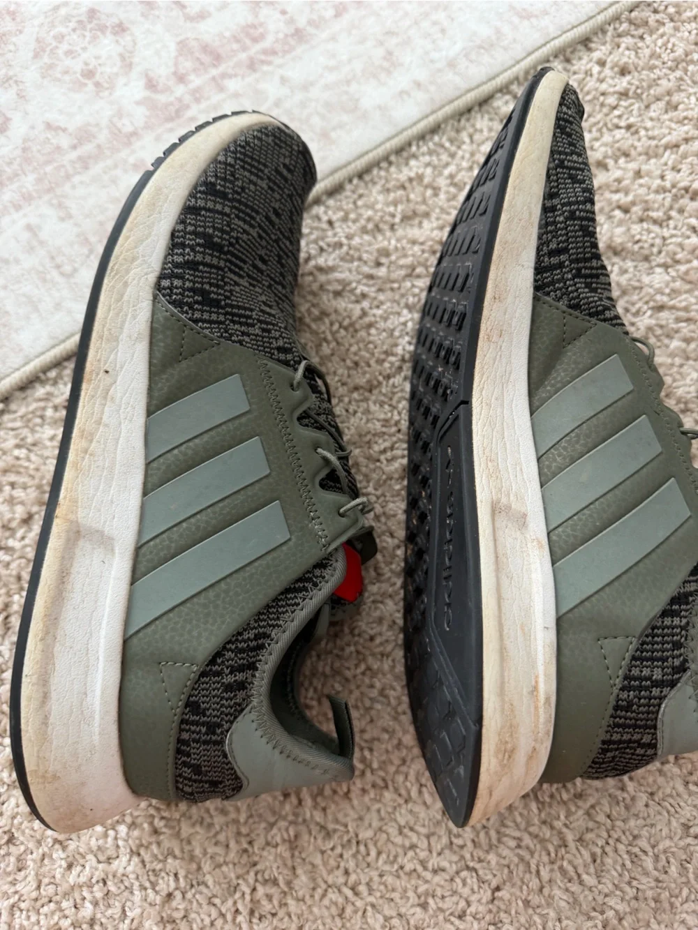 ADIDAS X_PLR - Knit Athletic Sneakers in Olive Green - Men’s Size 9.5